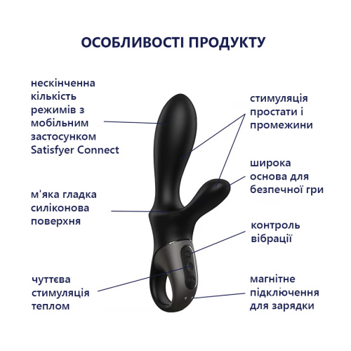 Анальний вібратор зі смарт управлінням Satisfyer Heat Climax+ - купити в Києві, Україні